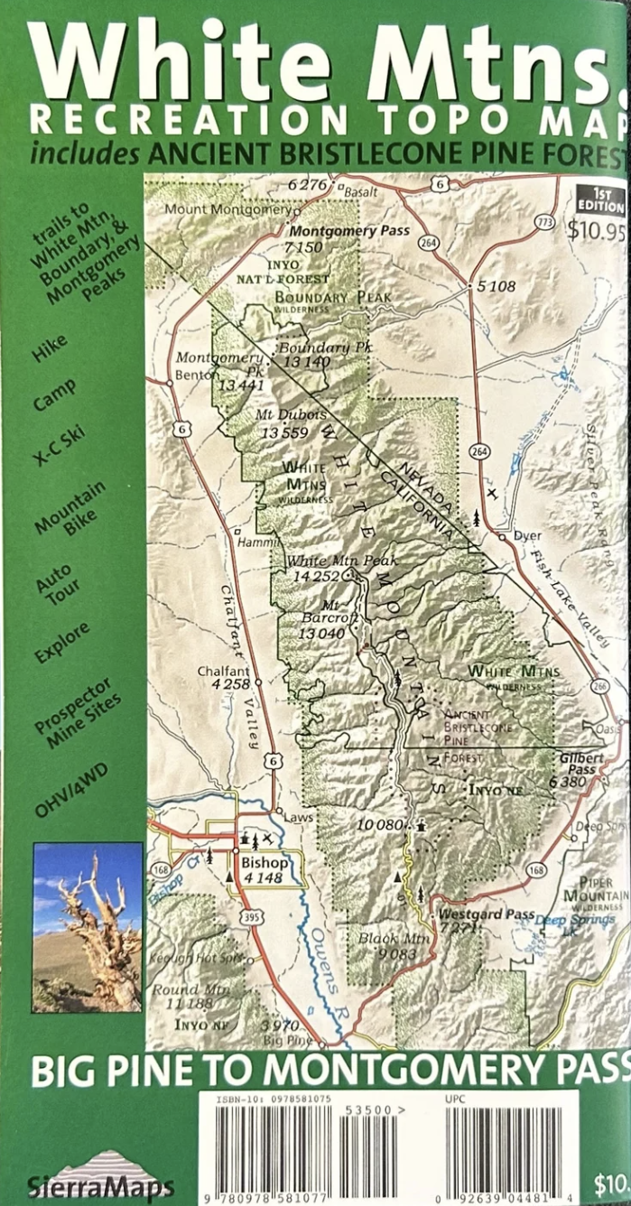 A topo of map of the White Mountains